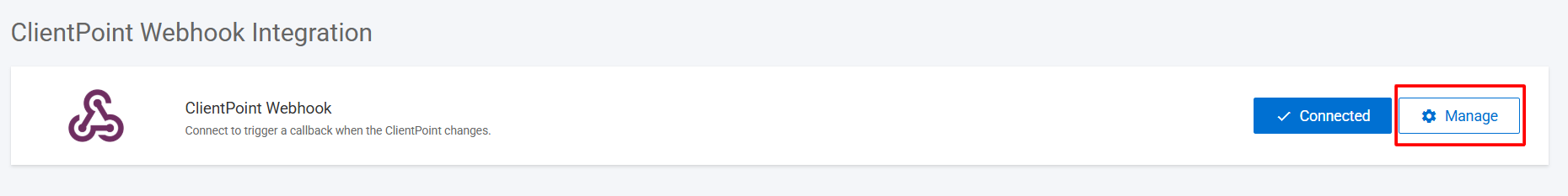 Webhook Section Screenshot